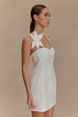 Reyes Cotton Floral Mini Dress - White